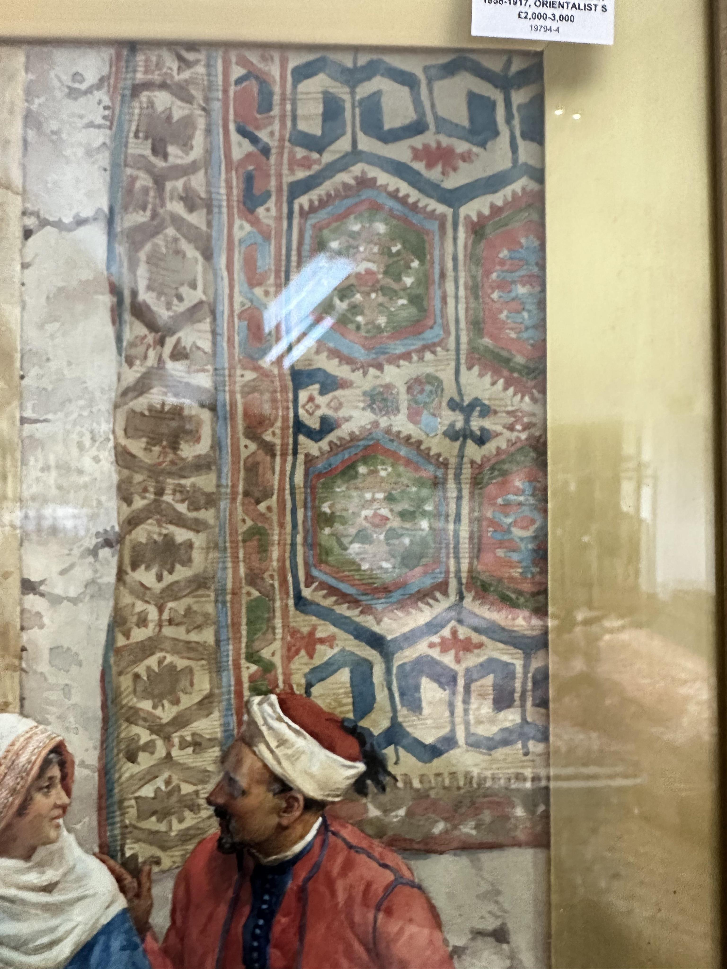 Giulio Rosati, Italian 1858-1917, Orientalist study, figures before an archway